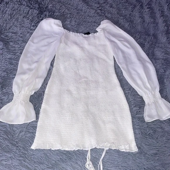 Fashion Nova | Dresses | Fashion Nova Summer White Dress Adjustable String  On Front | Poshmark
